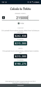 Calcula tu Boleta screenshot 1