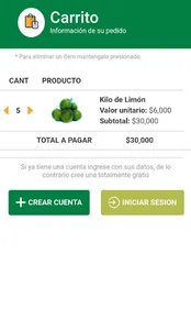 Esmeralda compra de limón screenshot 4