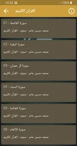 محمد حسين عامر قران كامل تجود screenshot 1