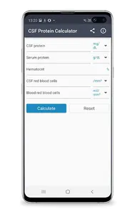 CSF Protein Calculator screenshot 1