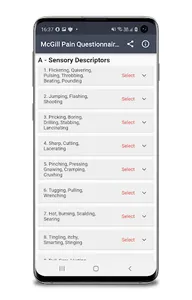 McGill Pain Questionnaire MPQ screenshot 1
