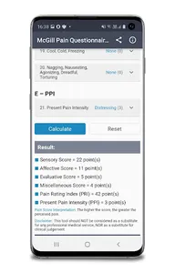 McGill Pain Questionnaire MPQ screenshot 2