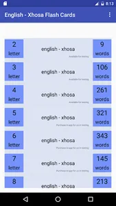 Eng Xhosa Flash Cards screenshot 0