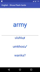 Eng Xhosa Flash Cards screenshot 2