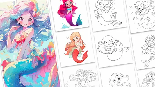 Mermaid Coloring:Mermaid games screenshot 14