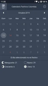 Calendario Festivos Colombia screenshot 0