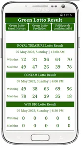 Green Lotto Results screenshot 0
