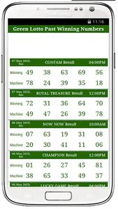 Green Lotto Results screenshot 1