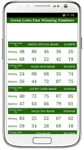 Green Lotto Results screenshot 2