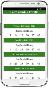 Lotto Zambia Results screenshot 2