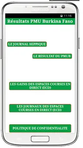 RESULTATS PMU Burkina Faso screenshot 0