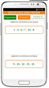 RESULTATS PMU NIGER screenshot 0