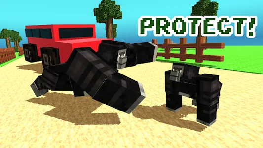 Blocky Wild Park: Gorilla Bash screenshot 2