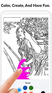 تلوين صور صعبة - رسومات بنات screenshot 7
