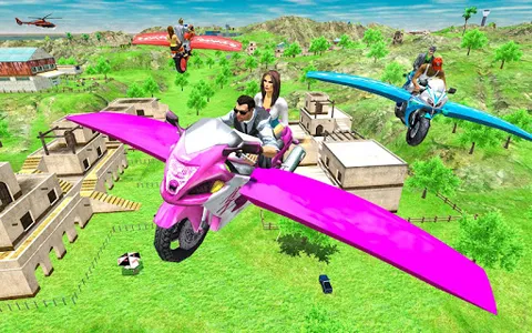 Flying Bike Game Motorcycle 3D screenshot 1