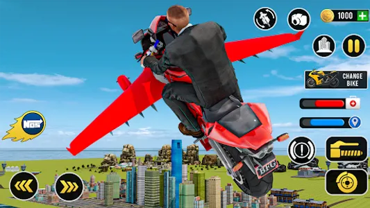 Flying Bike Game Motorcycle 3D screenshot 7