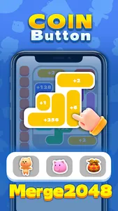 Coin Button:merge wood 2048 screenshot 1