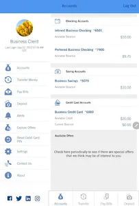 Hancock Whitney BIZ Tablet screenshot 1