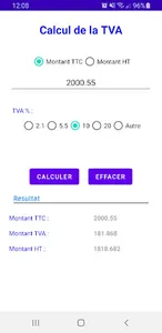 Calculatrice TVA screenshot 3