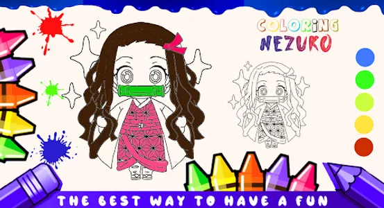 Nezuko KNY - Coloring Book screenshot 5
