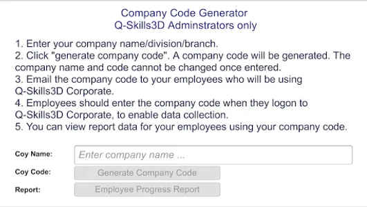 Q-Skills3D Administration (Cor screenshot 0