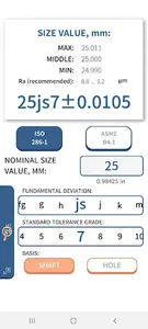 Tolerance and fits ISO screenshot 2