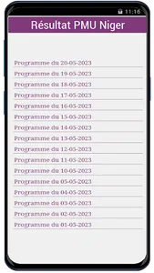 Résultats PMU Lonani du Niger screenshot 2