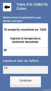 Tablas de Ampacity screenshot 1