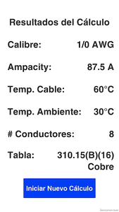 Tablas de Ampacity screenshot 3