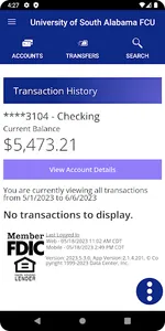 Univ. of South Alabama FCU screenshot 2