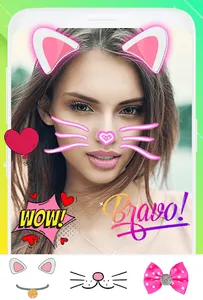 Cute cat face photo editor screenshot 1