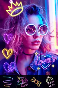 Neon effect camera: spiral art screenshot 0