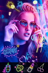 Neon effect camera: spiral art screenshot 2