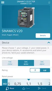 SINAMICS SELECTOR screenshot 3