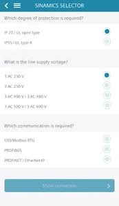 SINAMICS SELECTOR screenshot 5