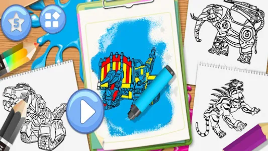 Dino Robot Book Coloring Book screenshot 0