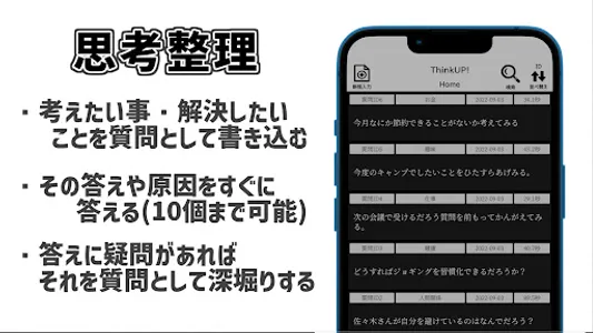 ThinkUP! - 0秒思考的な思考整理ツール screenshot 1