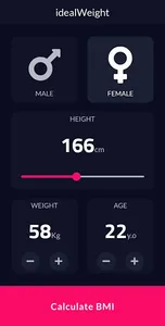 Ideal Weight & BMI Calculator screenshot 0
