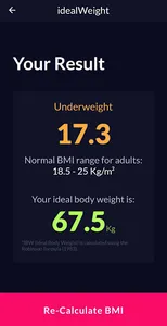 Ideal Weight & BMI Calculator screenshot 3