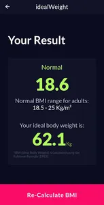 Ideal Weight & BMI Calculator screenshot 4