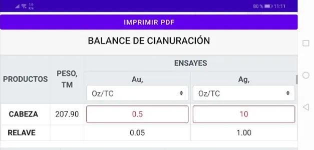 Valorización de Minerales screenshot 3