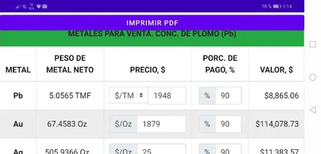 Valorización de Minerales screenshot 7