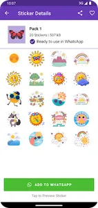 Funny Sun Stickers : Wasticker screenshot 1