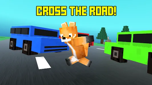 Blocky Cartoon: Road Crossing screenshot 0