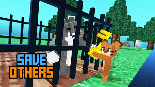 Blocky Cartoon: Road Crossing screenshot 2
