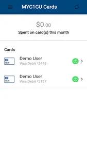 MYC1CU Card Controls screenshot 1