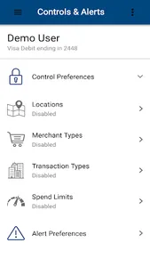 MYC1CU Card Controls screenshot 2