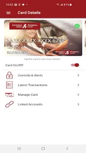 Victoria FCU Card Alerts screenshot 1