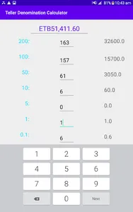 Teller Denomination Calculator screenshot 3