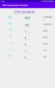 Teller Denomination Calculator screenshot 4